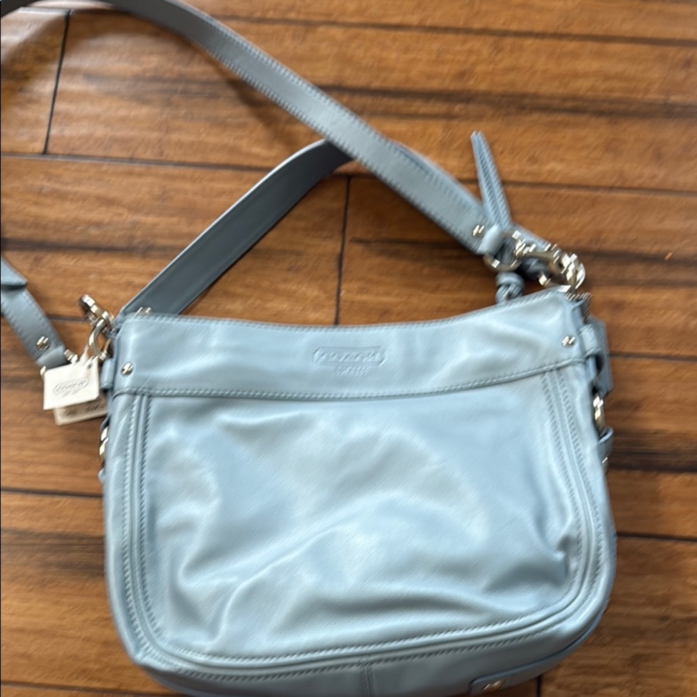 Coach Blue Leather Slouchy Shoulder Bag